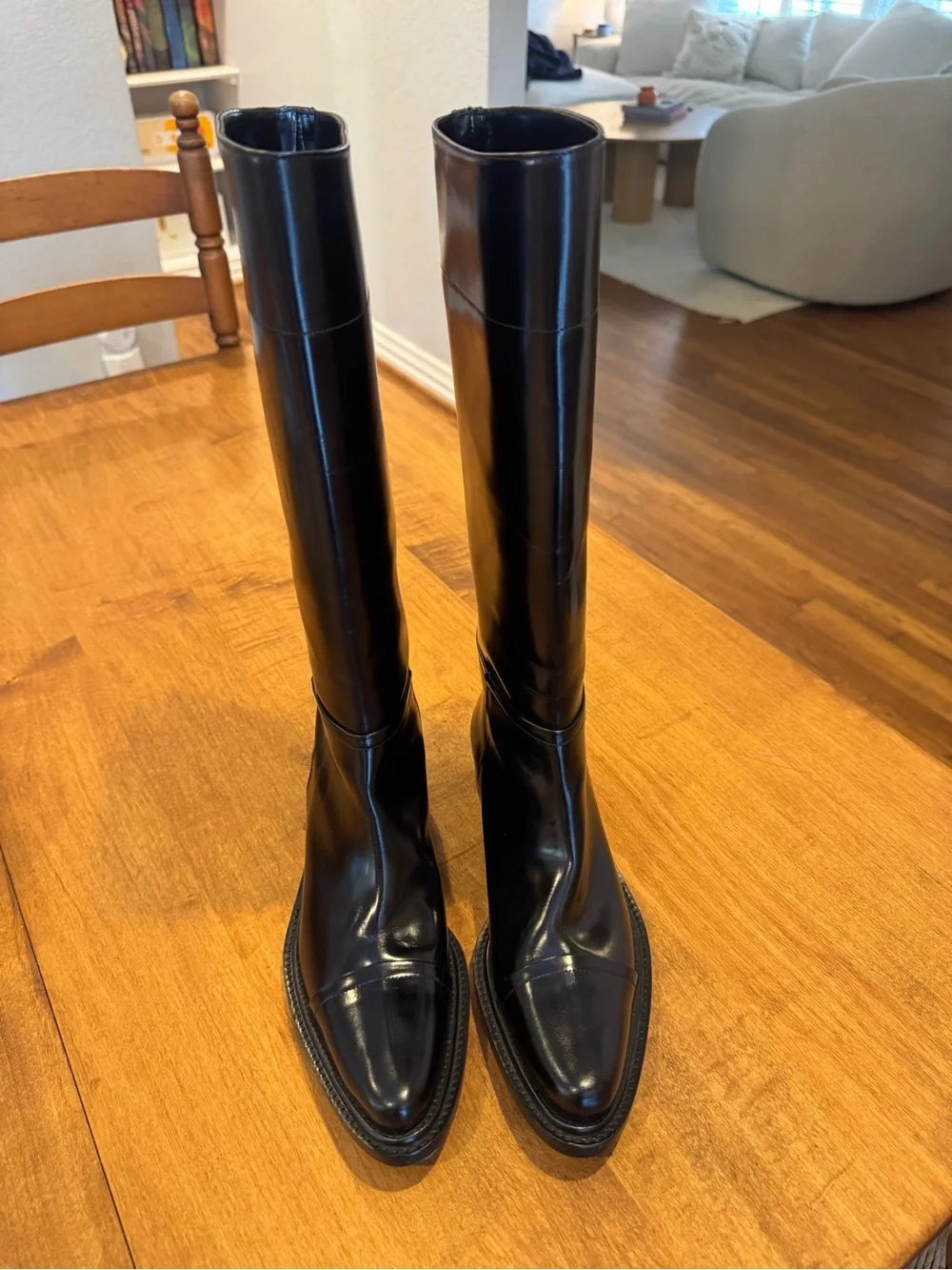 Prada Patent Leather Riding Boots